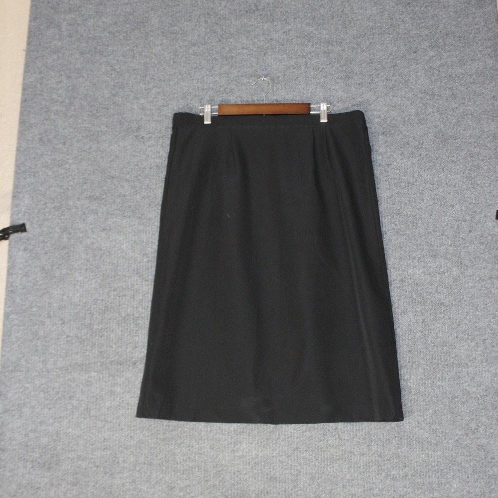 Vintage Nikki Skirt Womens 18 Black Good Midi A-Line Elastic Waist Office 2261